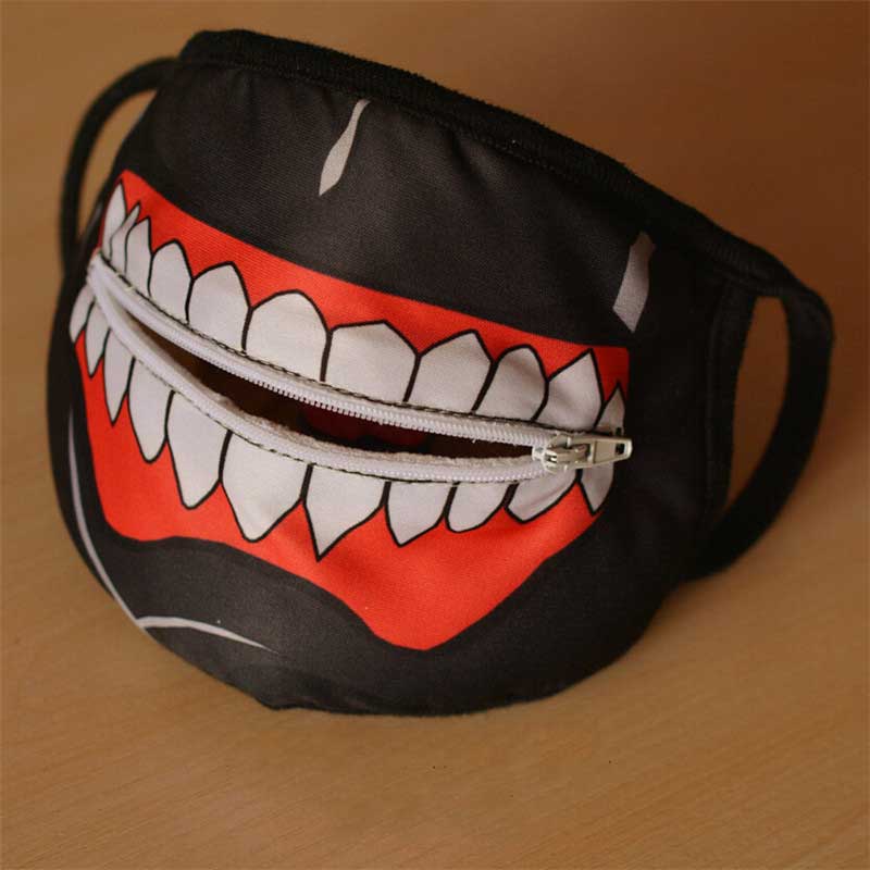 Maschere Kaneki Ken Viso Zipper Ciclismo anti-polvere anime Tokyo Ghoul Cosplay Mask