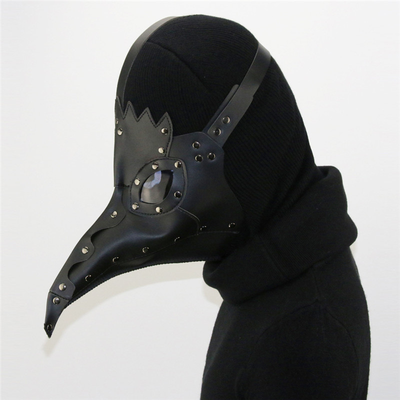 black Faux pelle bird Death Death Dothotor Mask Accessory plague Doctor Mask