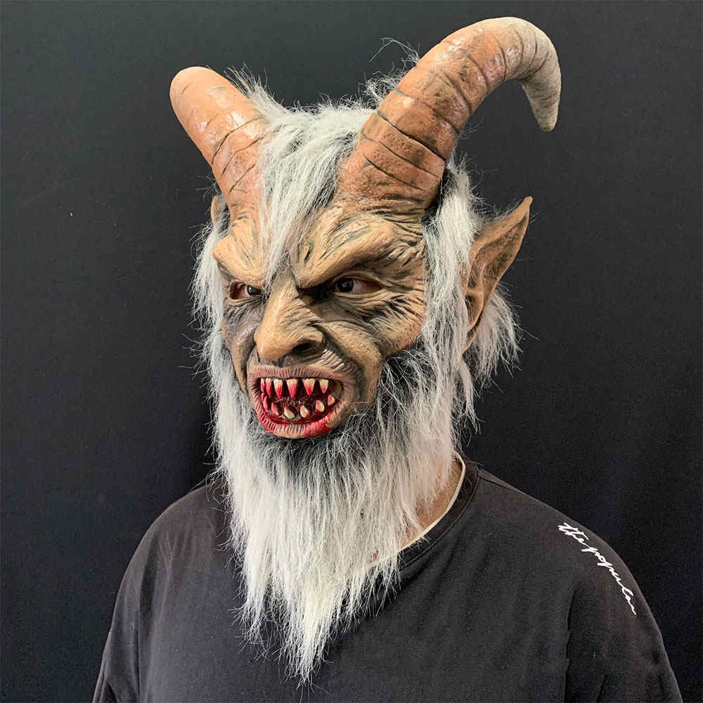 spaventoso Lucifero Demone Diavolo film Cosplay orribile maschera adulti Halloween Costume party props