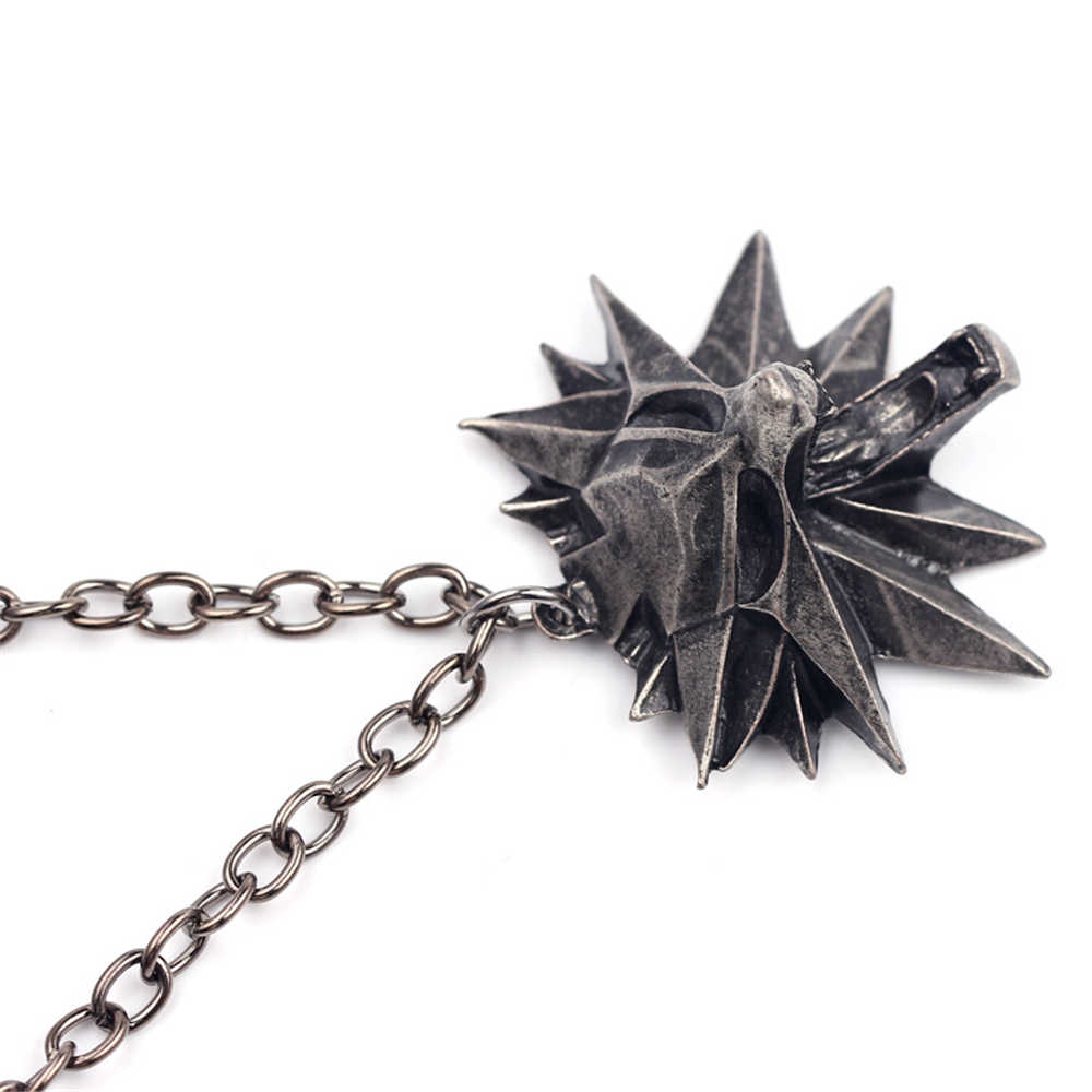 gioco The Witcher 3 Medallion Halloween pendant Wizard Geralt di Rivia testa del lupo della collana del regalo puntelli Accessori