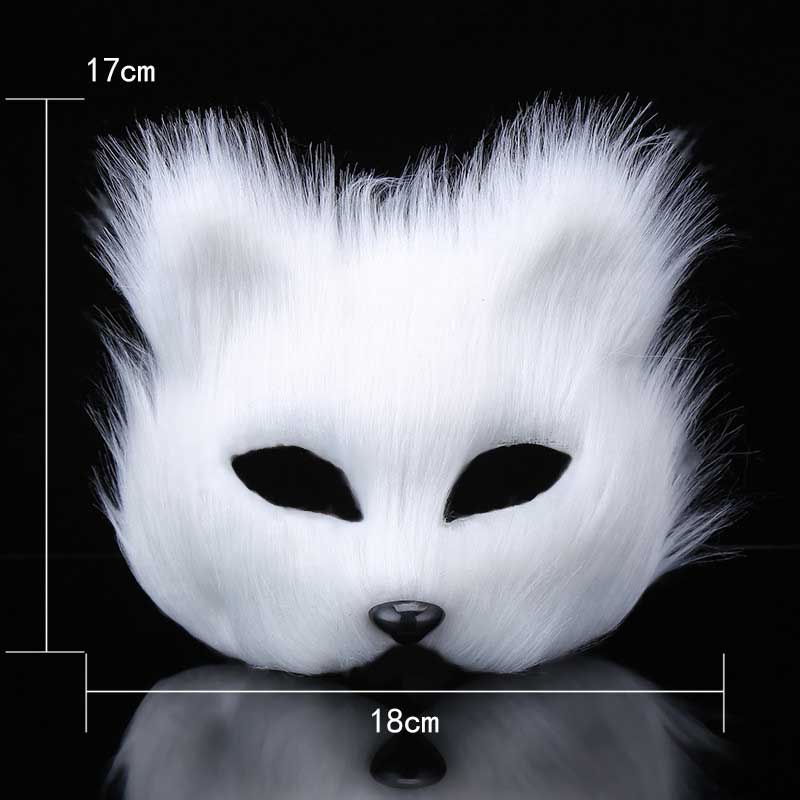 animale bianco plastic Villox Fox Mask Cosplay party Mezza Face Masks Maschera Cat Mask Halloween Masquerade puntelli